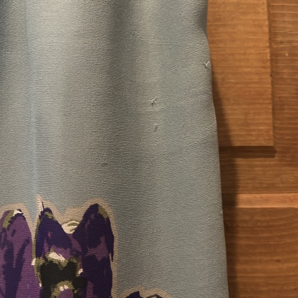 Beautiful gold and teal Floreat Anthropologie dress with a floral pattern - Picture 2 of 3